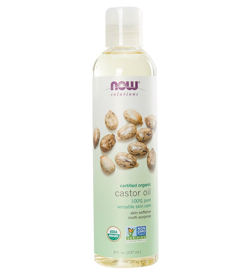 NOW 100% Pure Organic Castor Oil 8 oz
